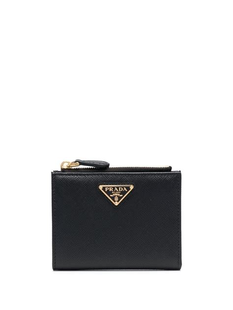 prada saffiano triangle short wallet|prada zipper wallet.